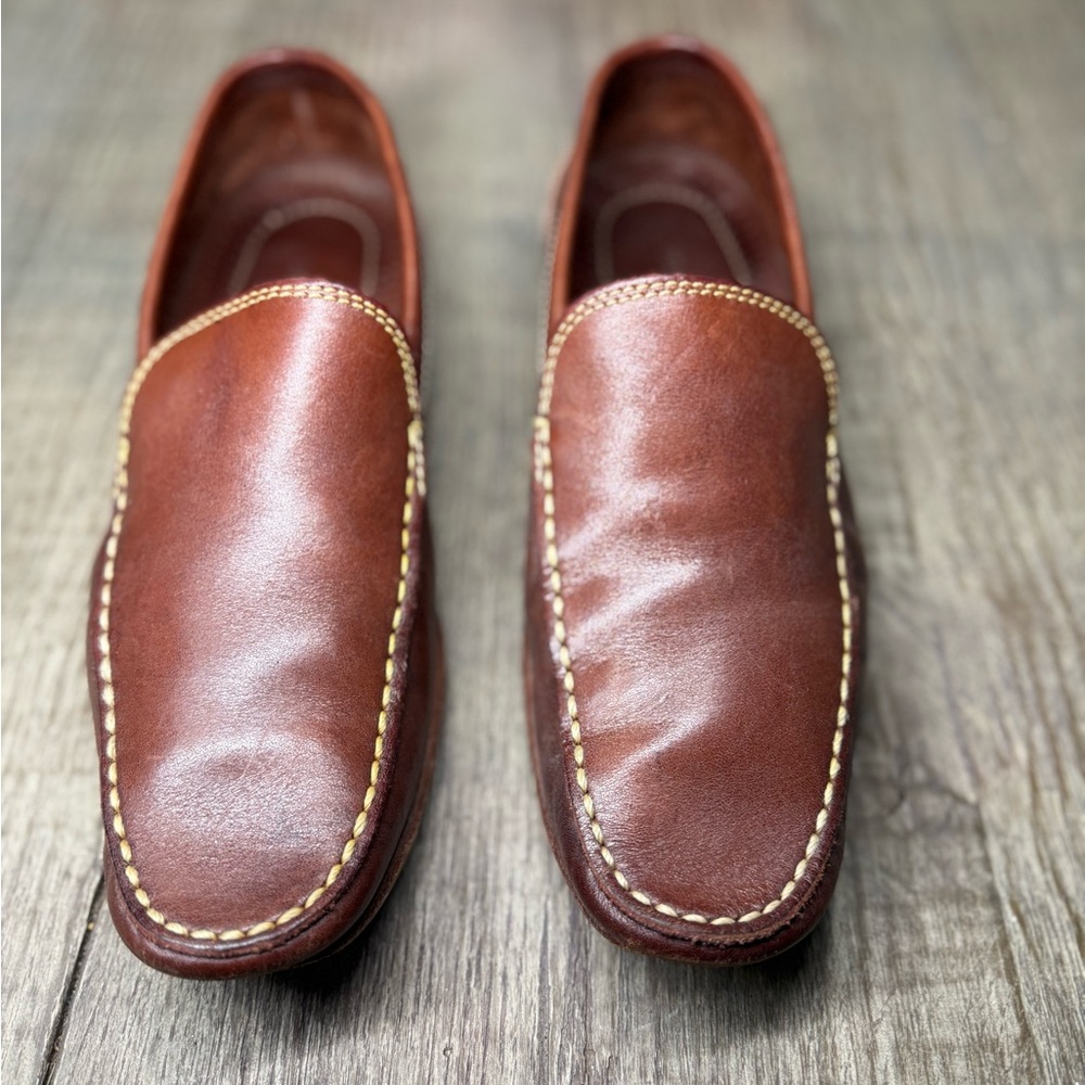 Gianvito Rossi Brown Leather Loafers Slip-On